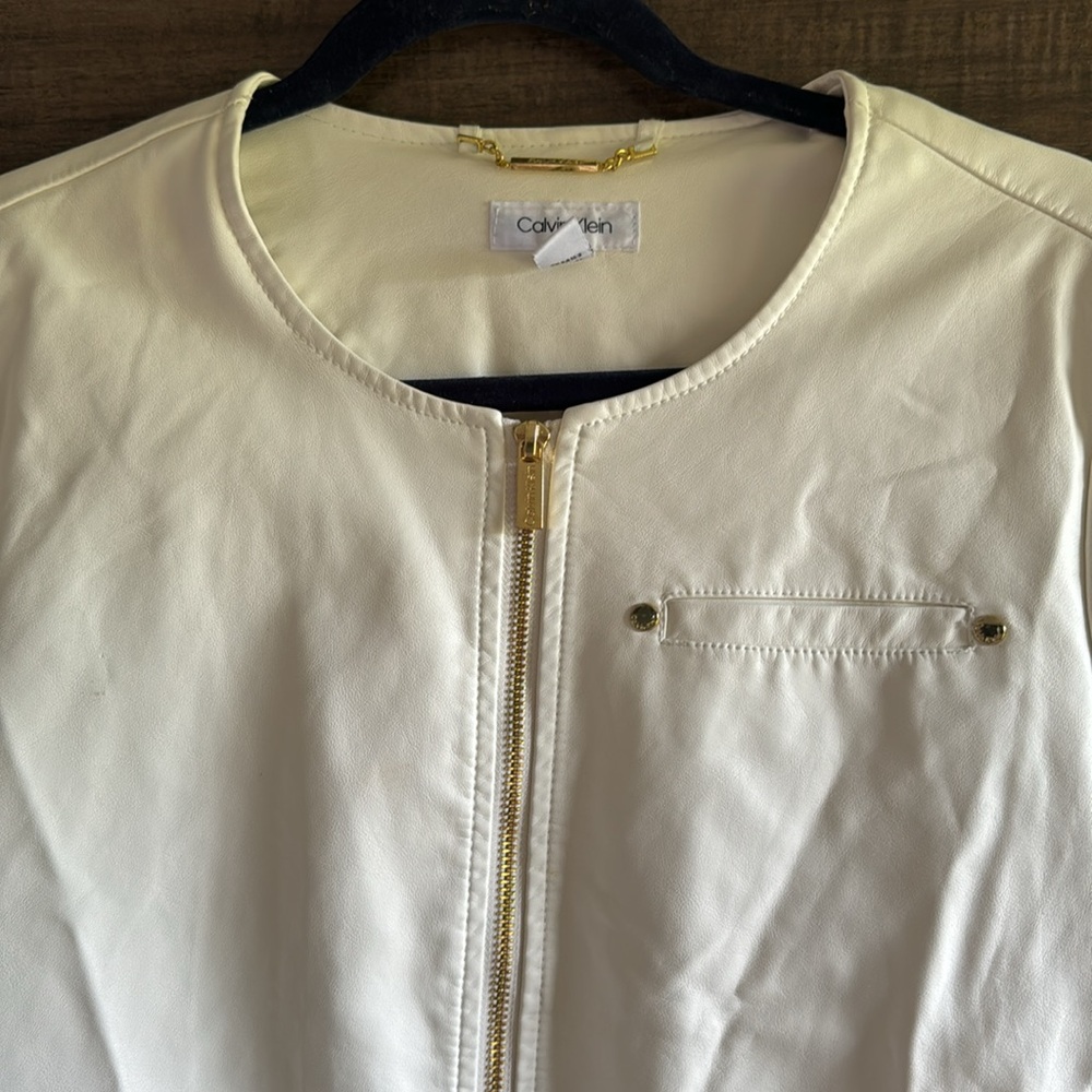 NWOT Vegan Leather Calvin Klein Jacket